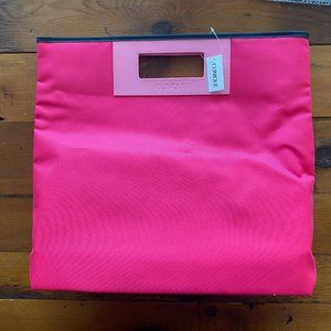 CLINIQUE PINK TOTE BAG SQUARE SHAPE- SO CUTE! - RARE - BRAND NEW WITH TAGS